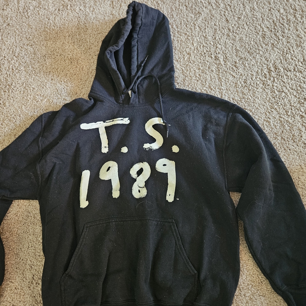 Gildan Black Hoodie with White Print